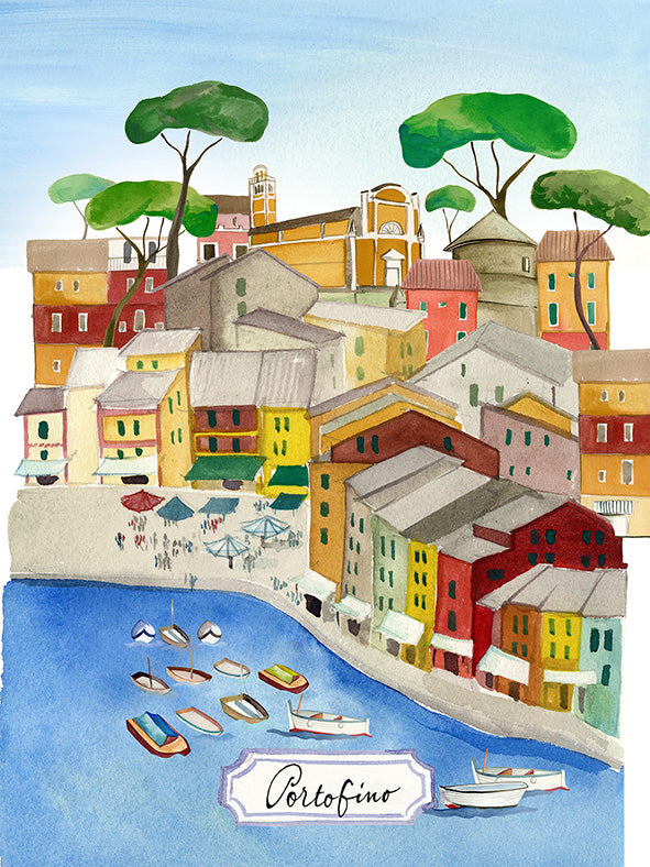 Kitchen Towels «Portofino», 100% Made in Italy
