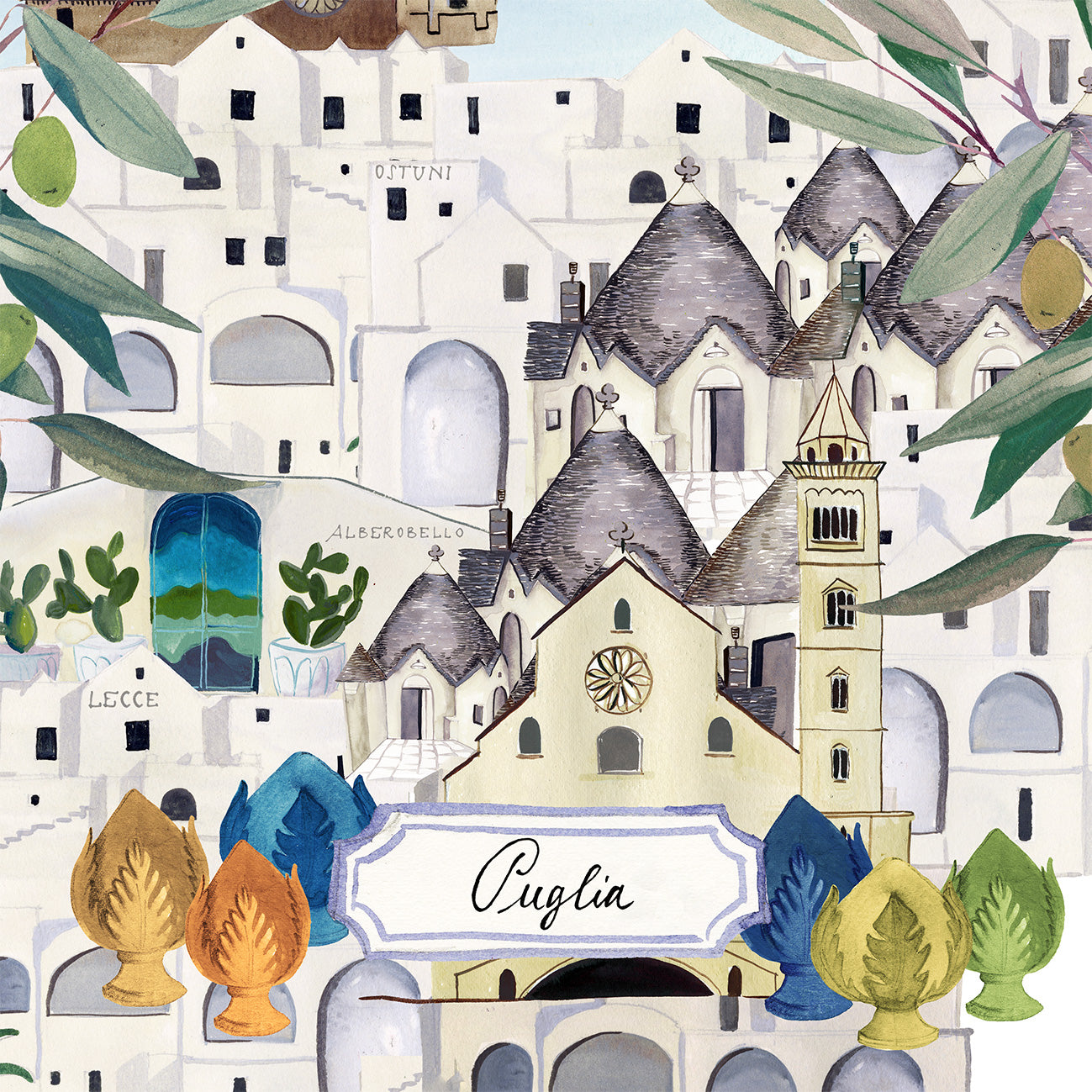 Set Of 4 Napkins «Puglia» 100% Made in Italy