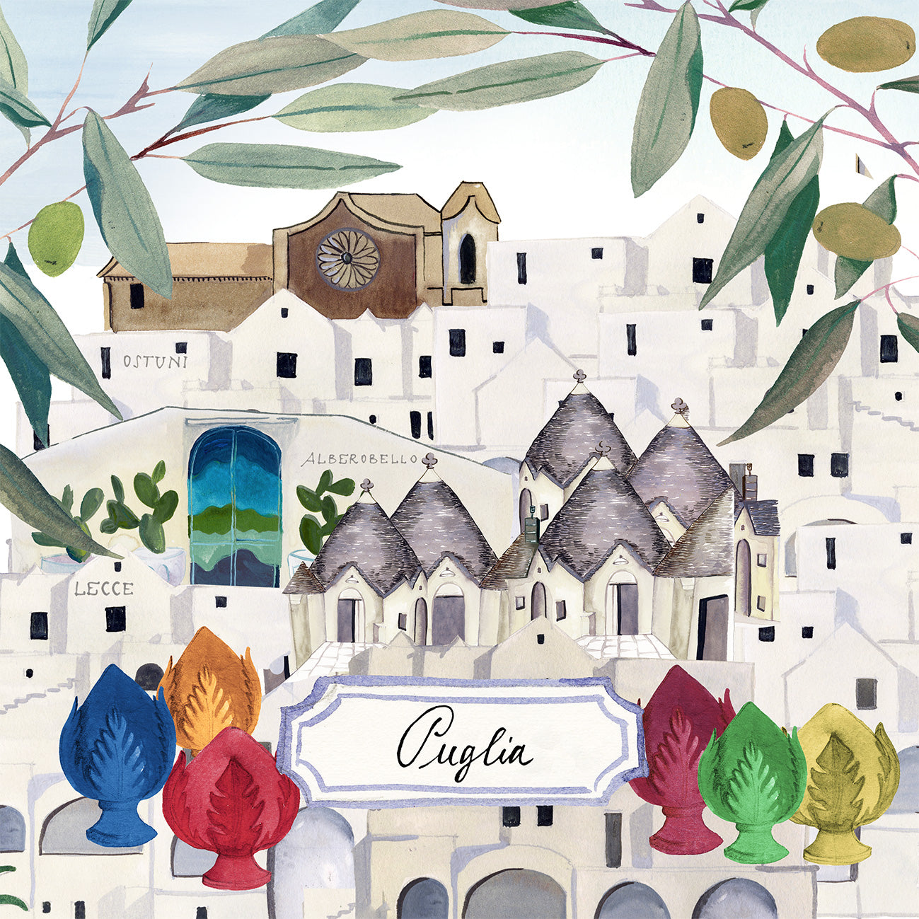 Set Of 4 Napkins «Puglia» 100% Made in Italy