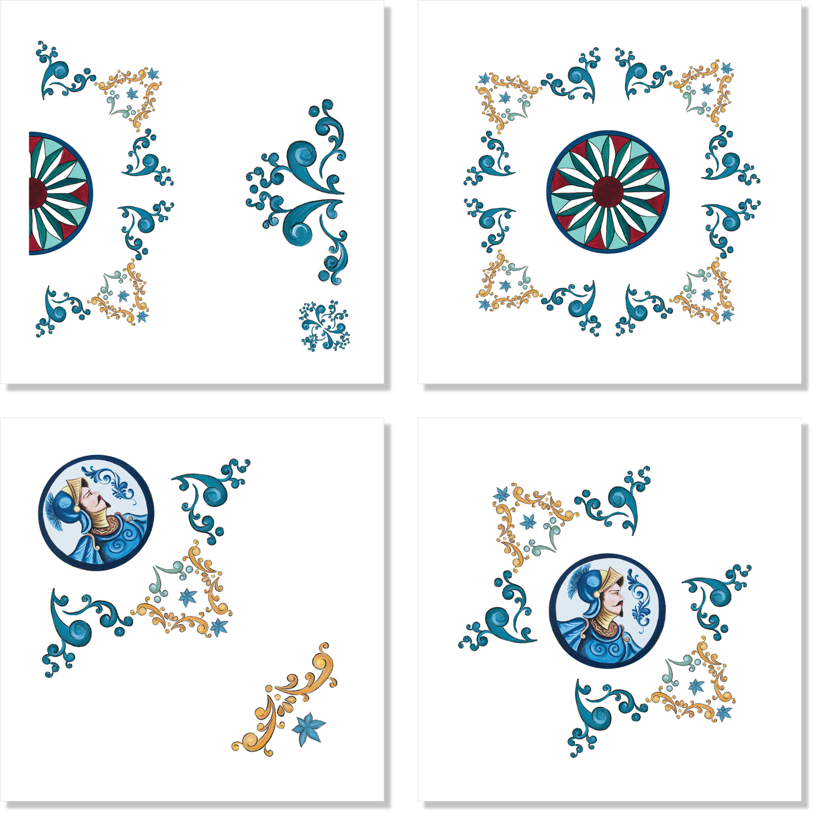 Set of 4 Napkins «Paladini» 100% Made in Italy - The Napking