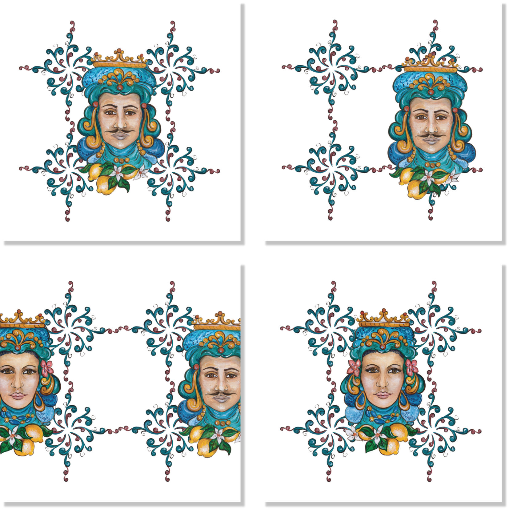 Set of 4 Linen Napkins Teste Di Moro 100% Made in Italy - The Napking