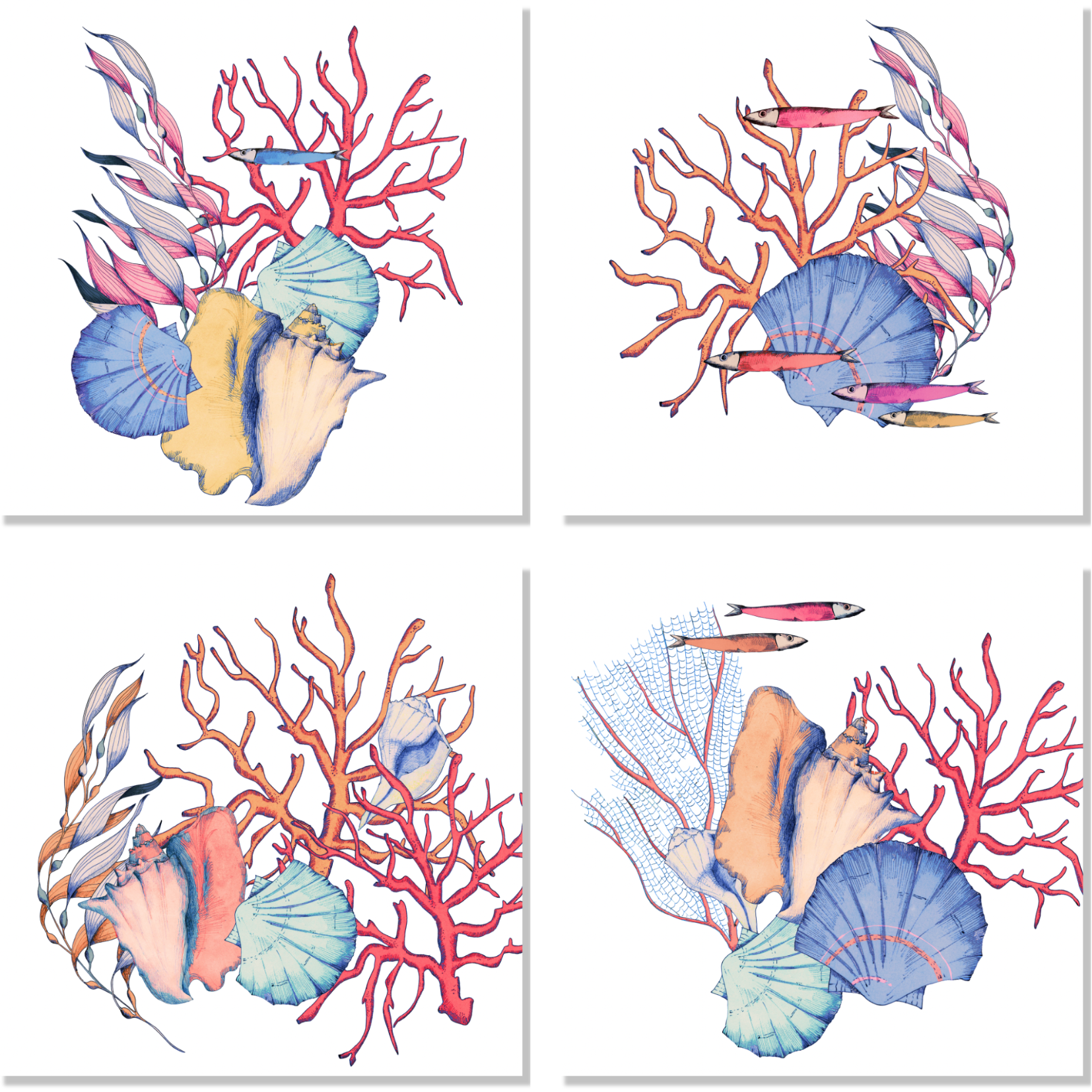 Set of 4 Napkins Satin «Salina» 100% Made in Italy - The Napking