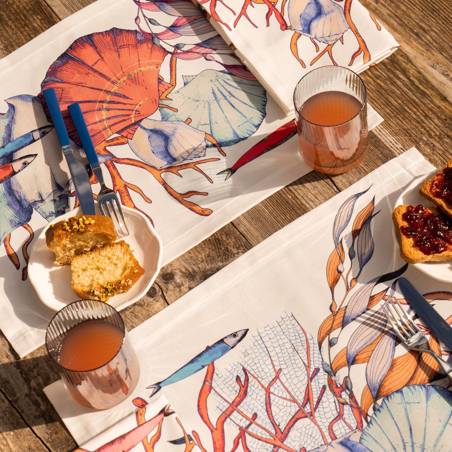 Set of 4 Placemats «Salina» Cotton Satin 100% Made in Italy