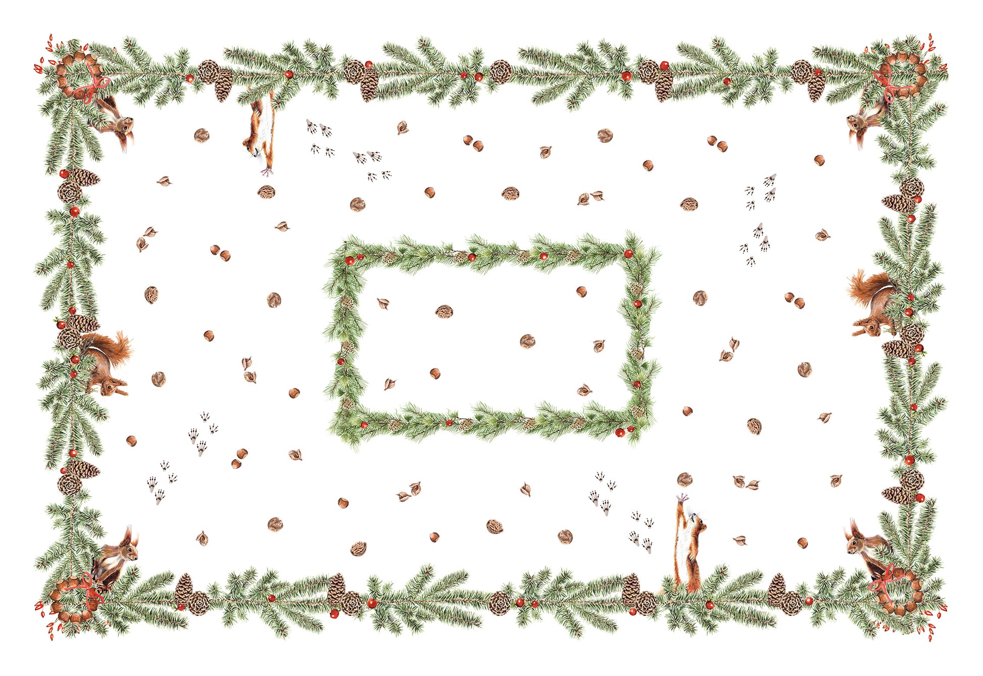 Linen Tablecloth «The Squirrel», 100% Made in Italy - The Napking