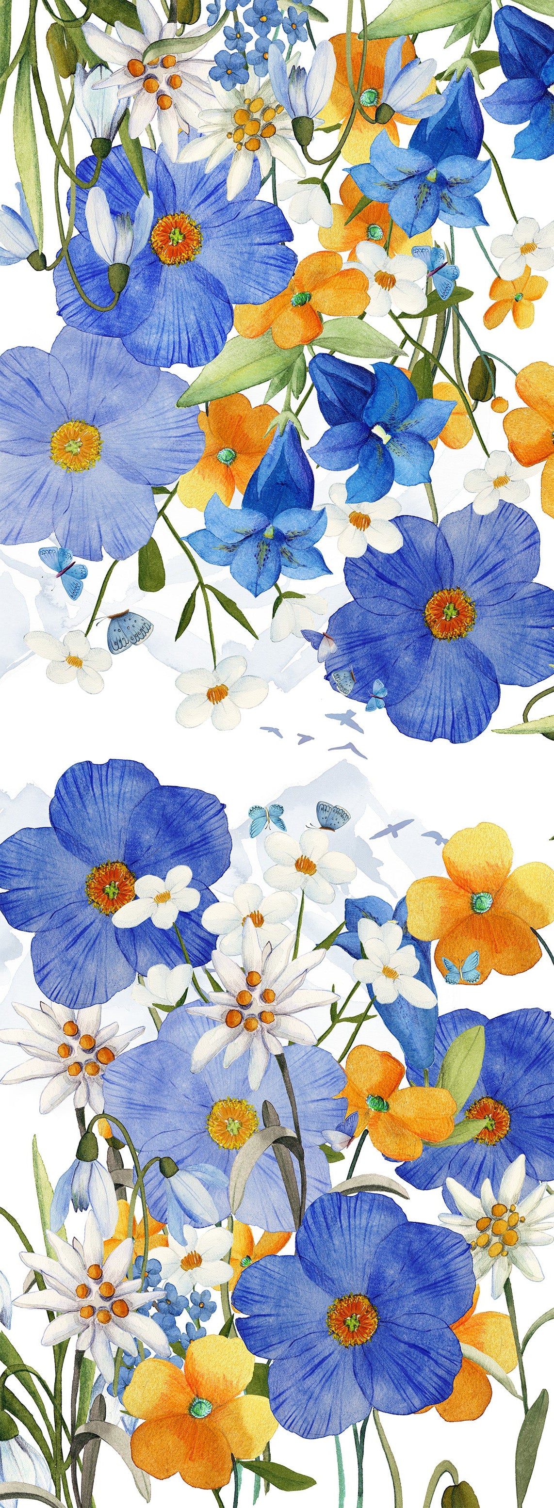 Pure Linen Runner «Alpi Flora» 100% Made in Italy