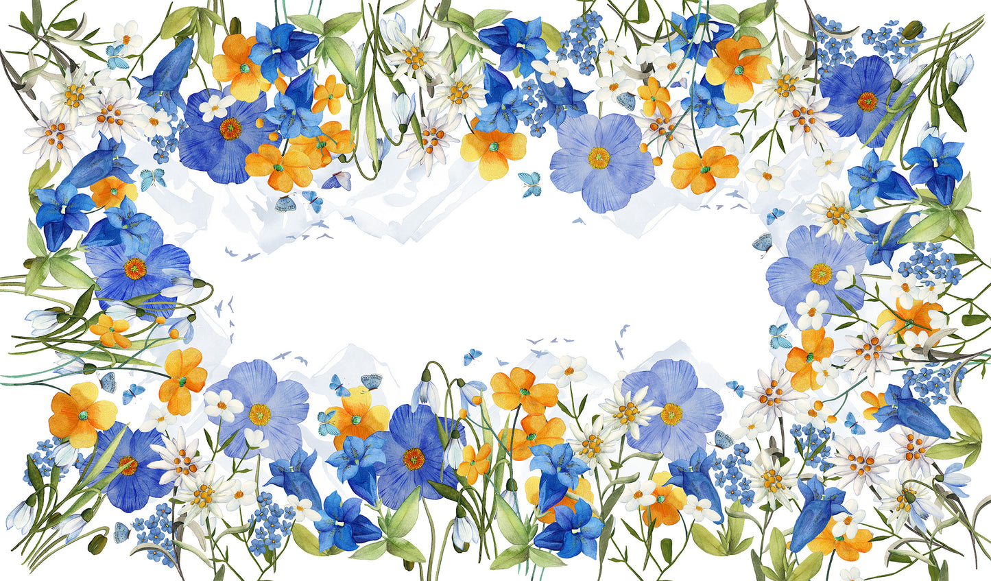 Linen Tablecloth «Alpi Flora», 100% Made in Italy