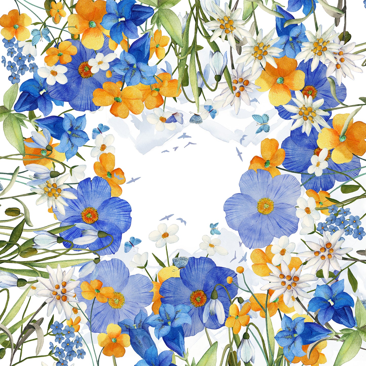 Linen Tablecloth «Alpi Flora», 100% Made in Italy
