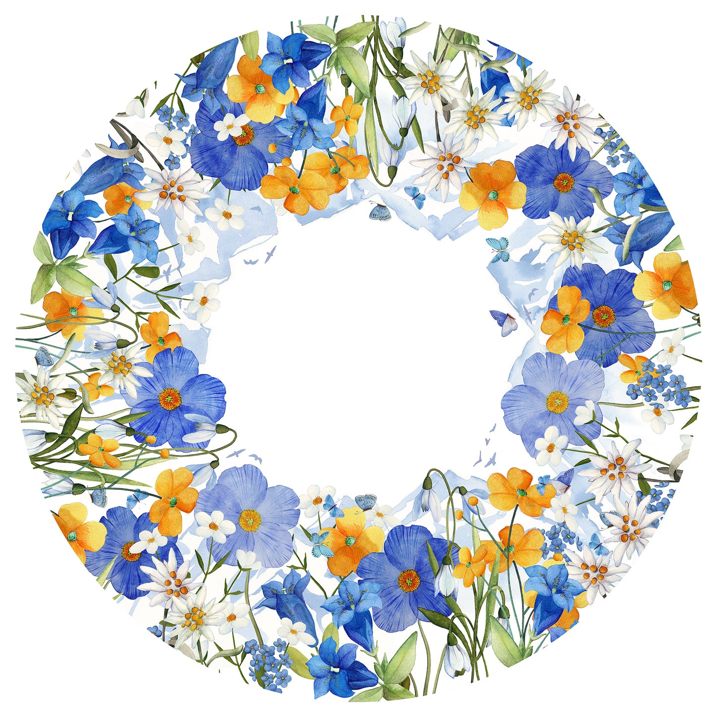 Linen Tablecloth «Alpi Flora», 100% Made in Italy