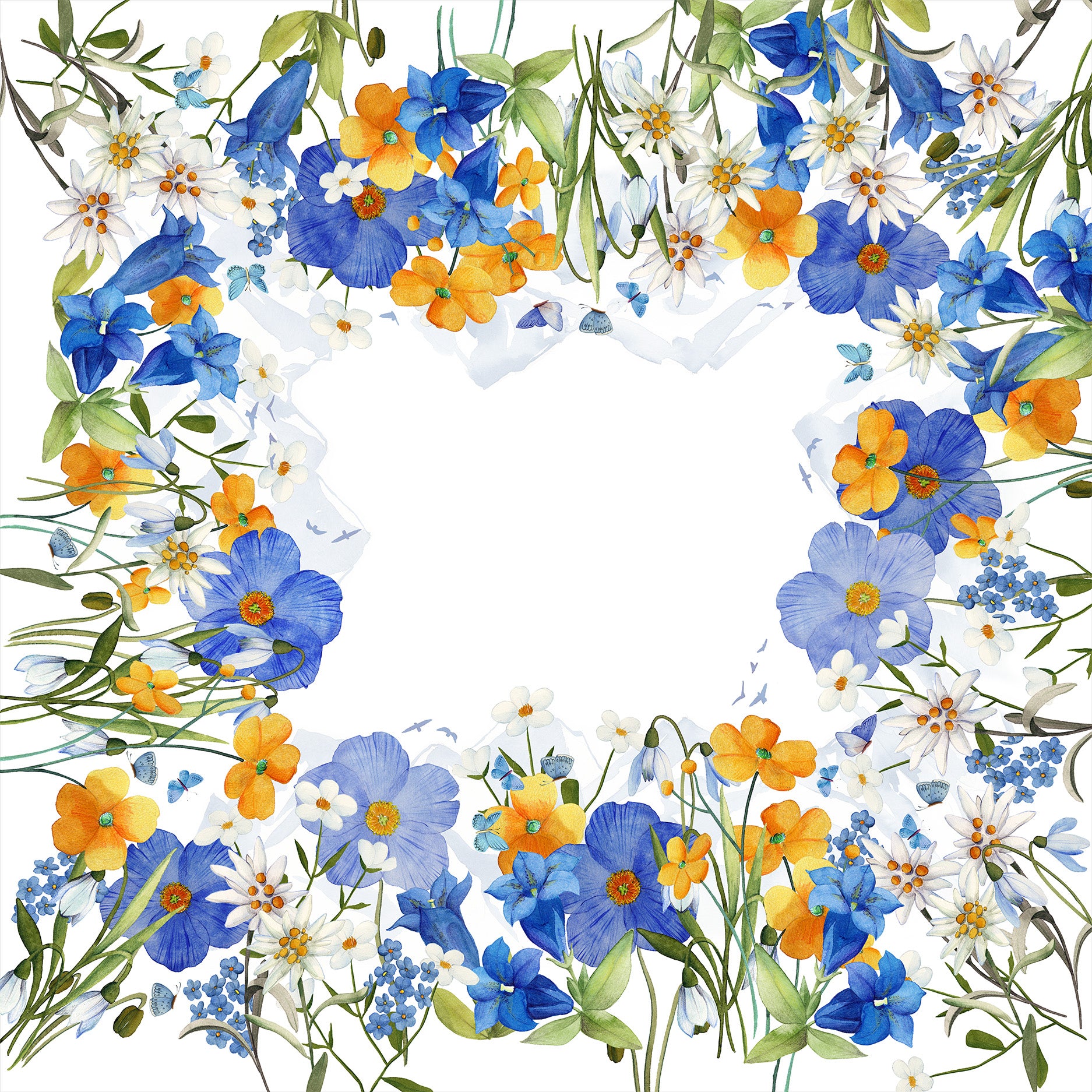 Linen Tablecloth «Alpi Flora», 100% Made in Italy - The Napking