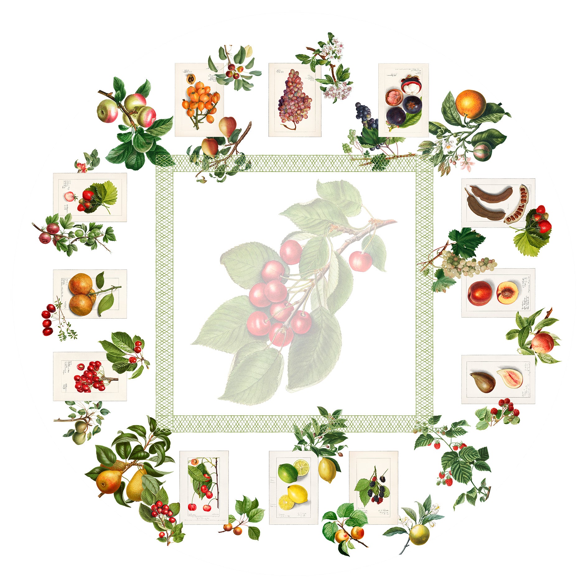 Linen Tablecloth «Summer Fruit», 100% Made in Italy - The Napking