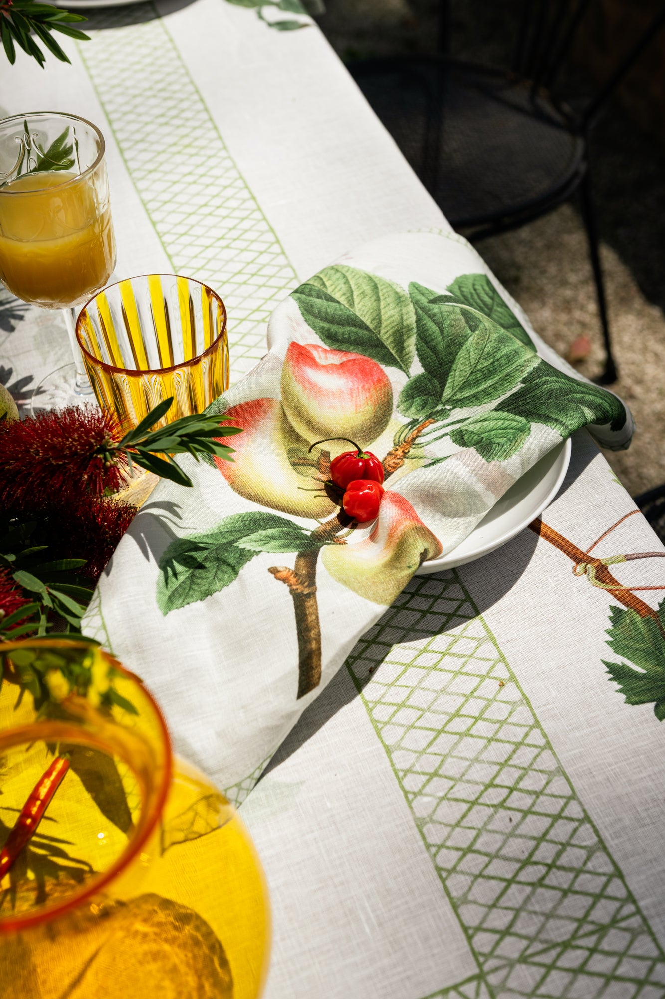 Set Of 4 Napkins «Summer Fruit» 100% Made in Italy - The Napking