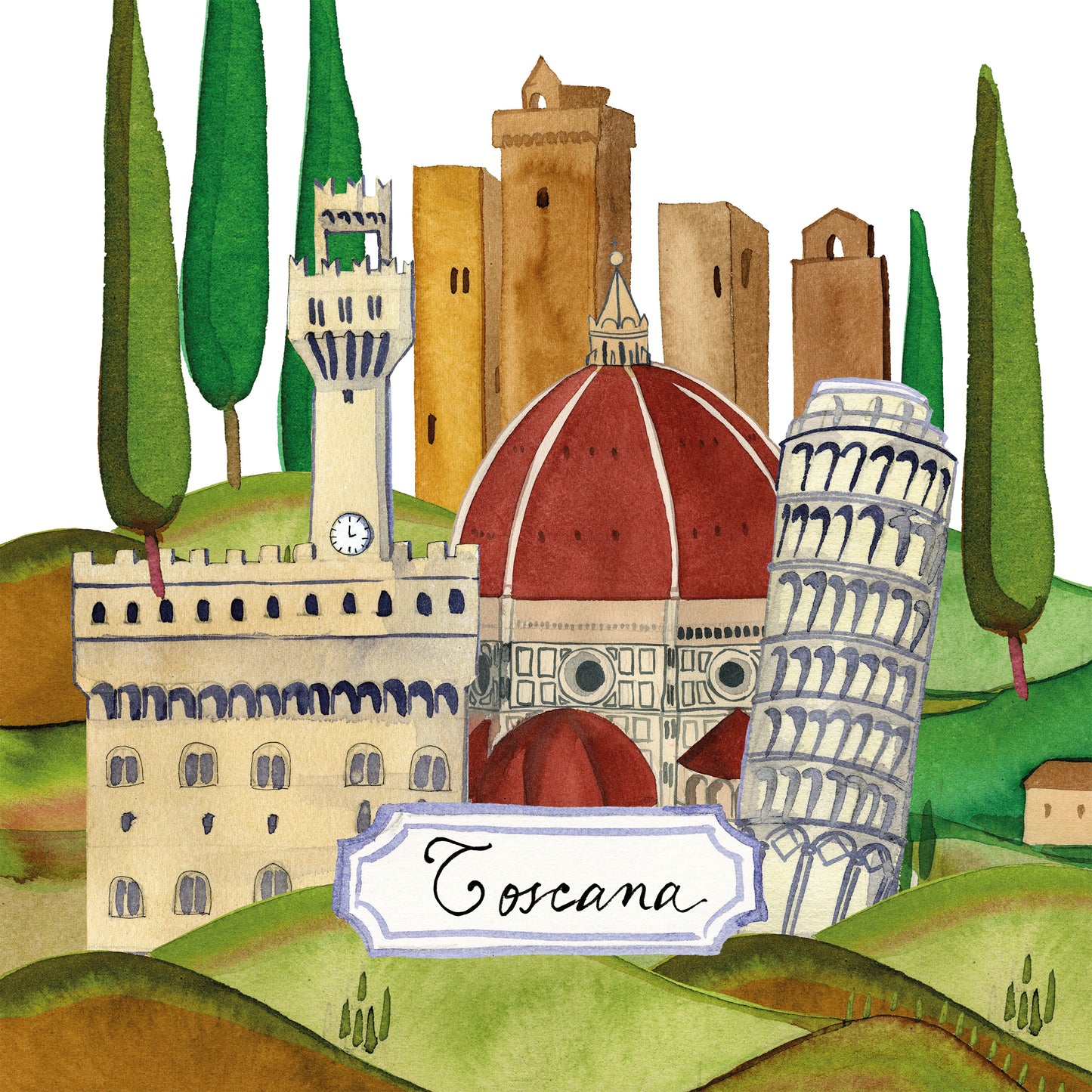 Set Of 4 Napkins «Toscana» 100% Made in Italy