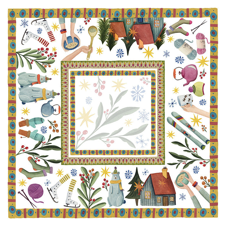 Satin Tablecloth Winter Party 100% Made in Italy - The Napking