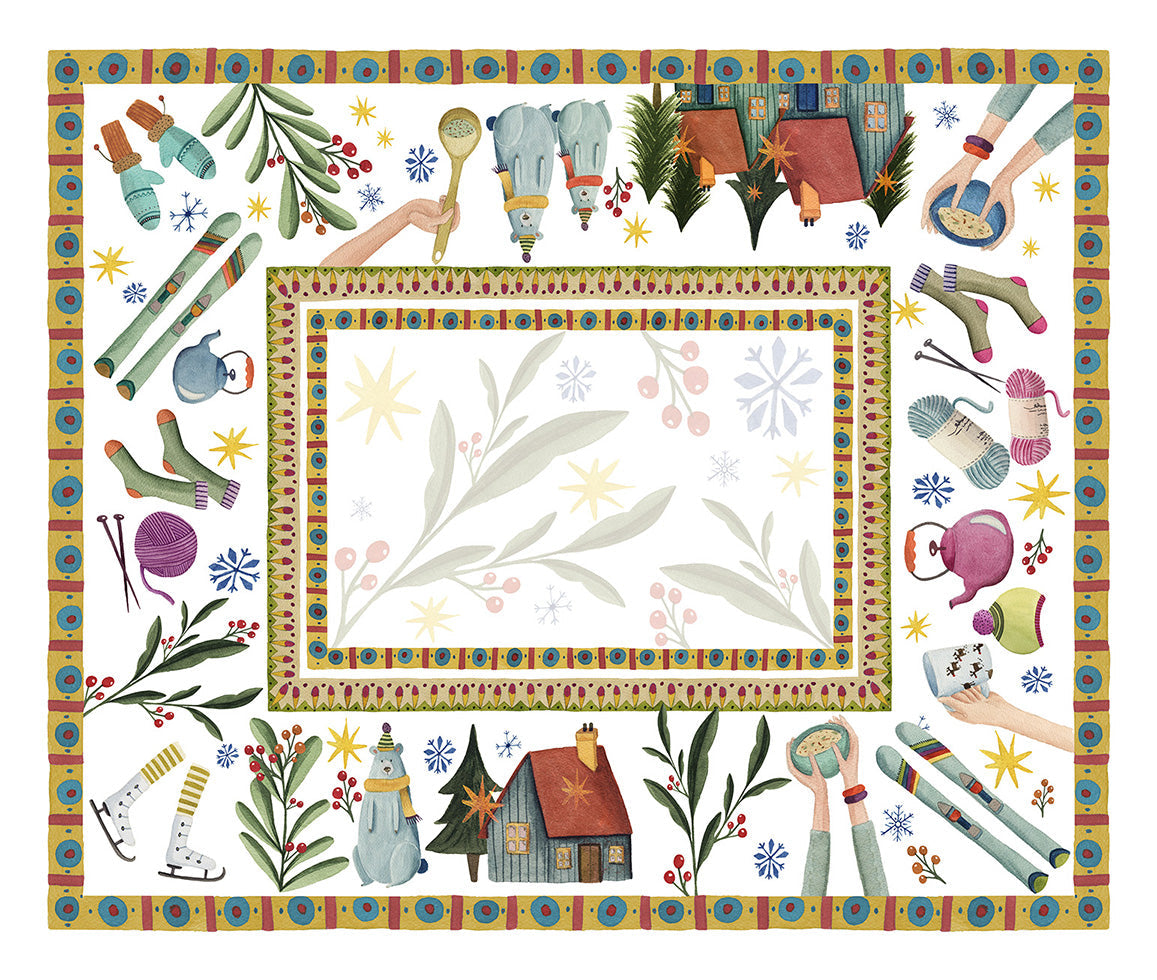 Satin Tablecloth Winter Party 100% Made in Italy - The Napking