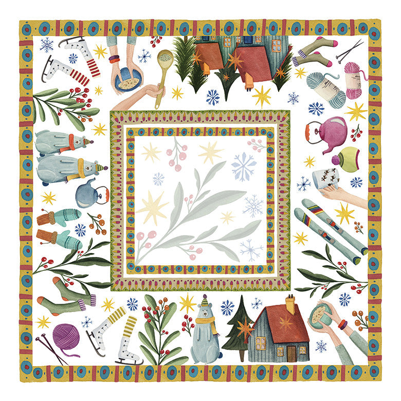 Satin Tablecloth Winter Party 100% Made in Italy - The Napking