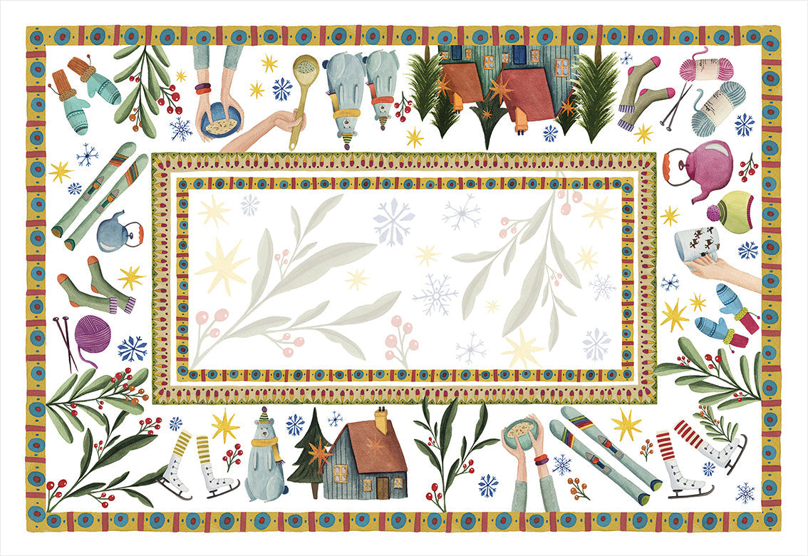 Satin Tablecloth Winter Party 100% Made in Italy - The Napking