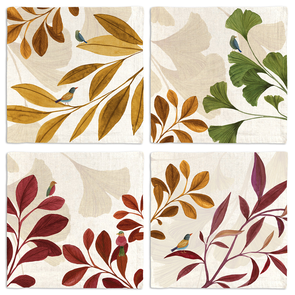 Set of 4 Napkins «Woody» 100% Made in Italy
