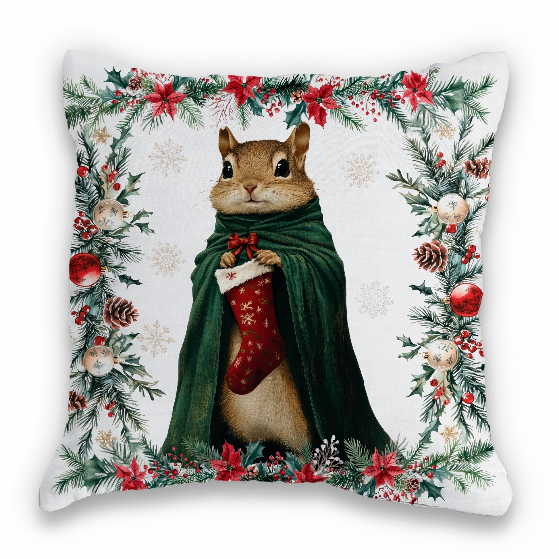 Cushion «Xmas Village», 100% Made in Italy - The Napking