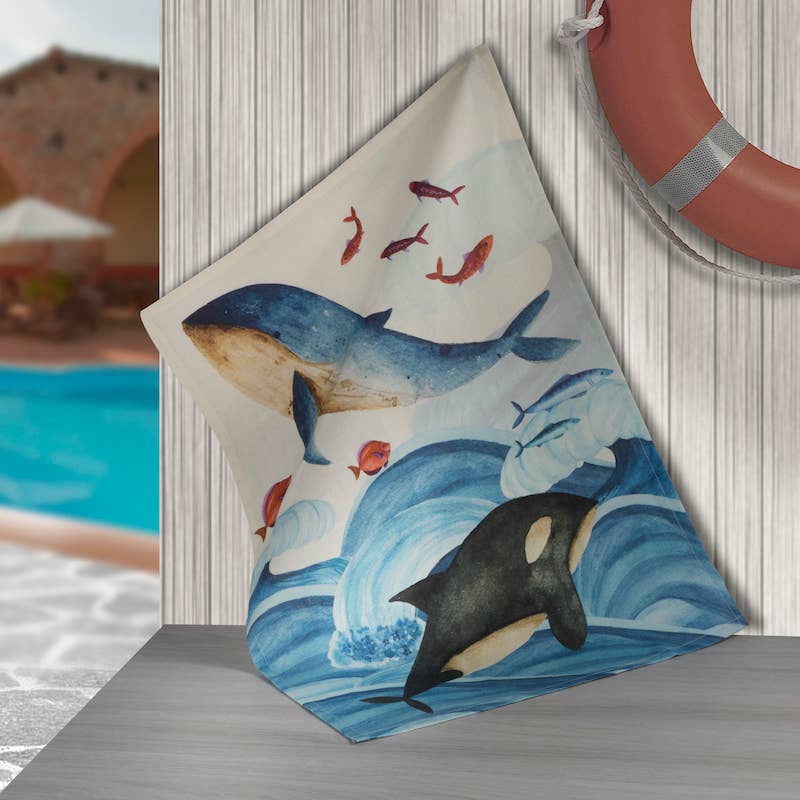 Kitchen Towels «Balene», 100% Made in Italy - The Napking