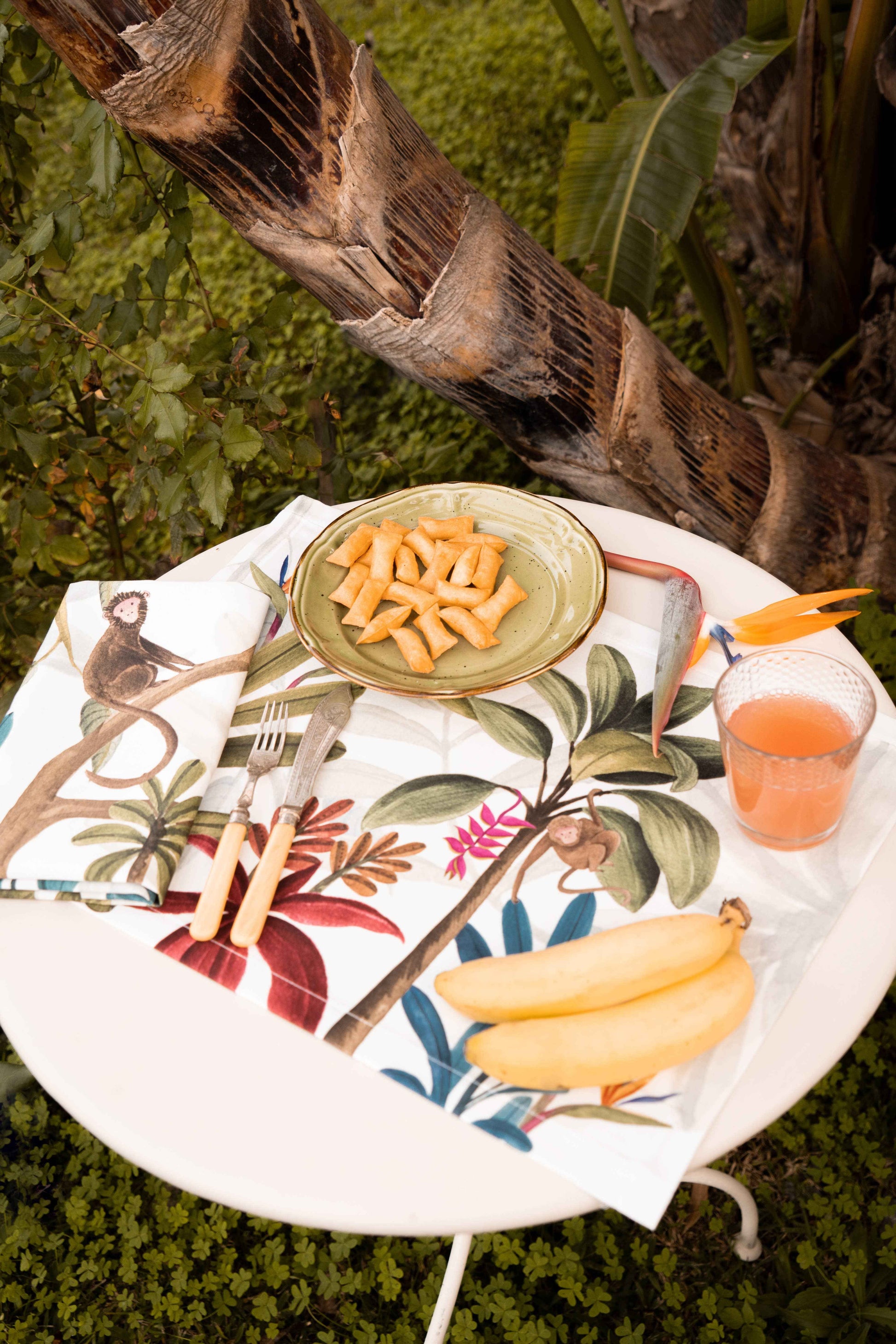 Set of 4 Napkins Satin «Amazzonia» 100% Made in Italy - The Napking