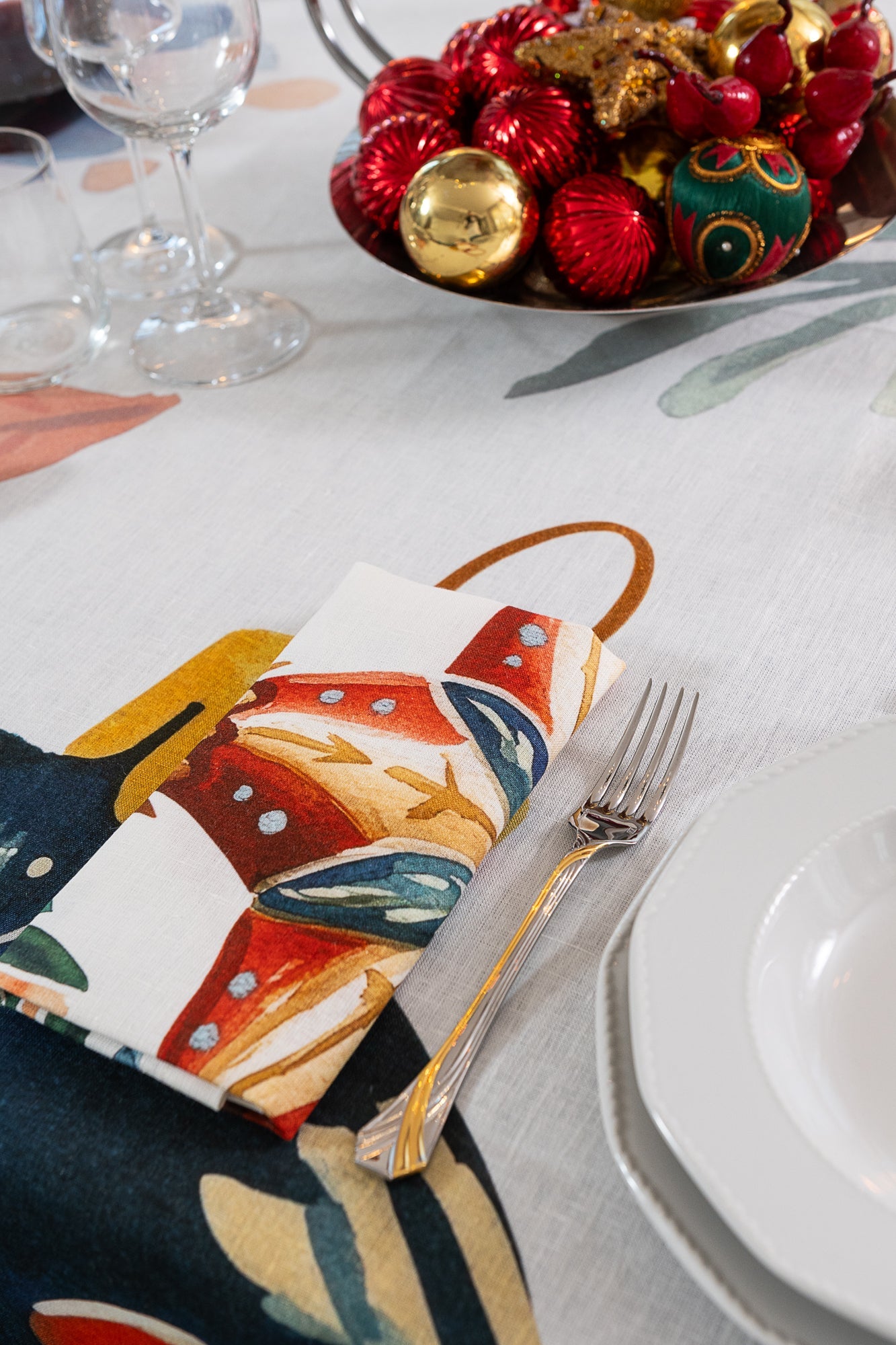 Set Of 4 Napkins «Magic Xmas» 100% Made in Italy - The Napking