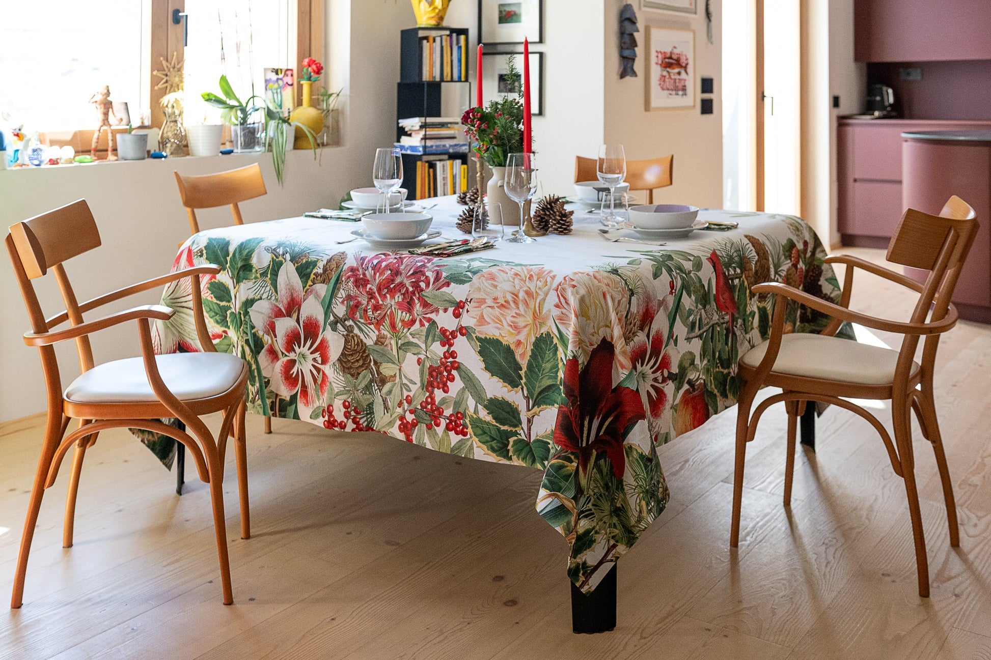 Linen Tablecloth «Natalia», 100% Made in Italy - The Napking