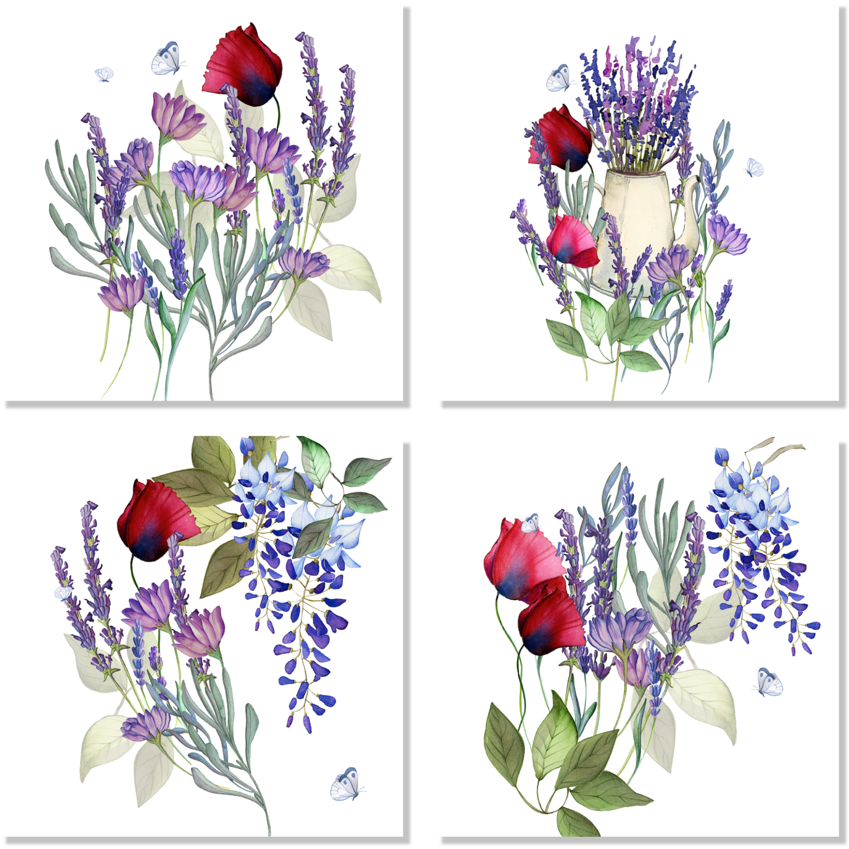 Set Of 4 Napkins «Provenza» 100% Made in Italy - The Napking