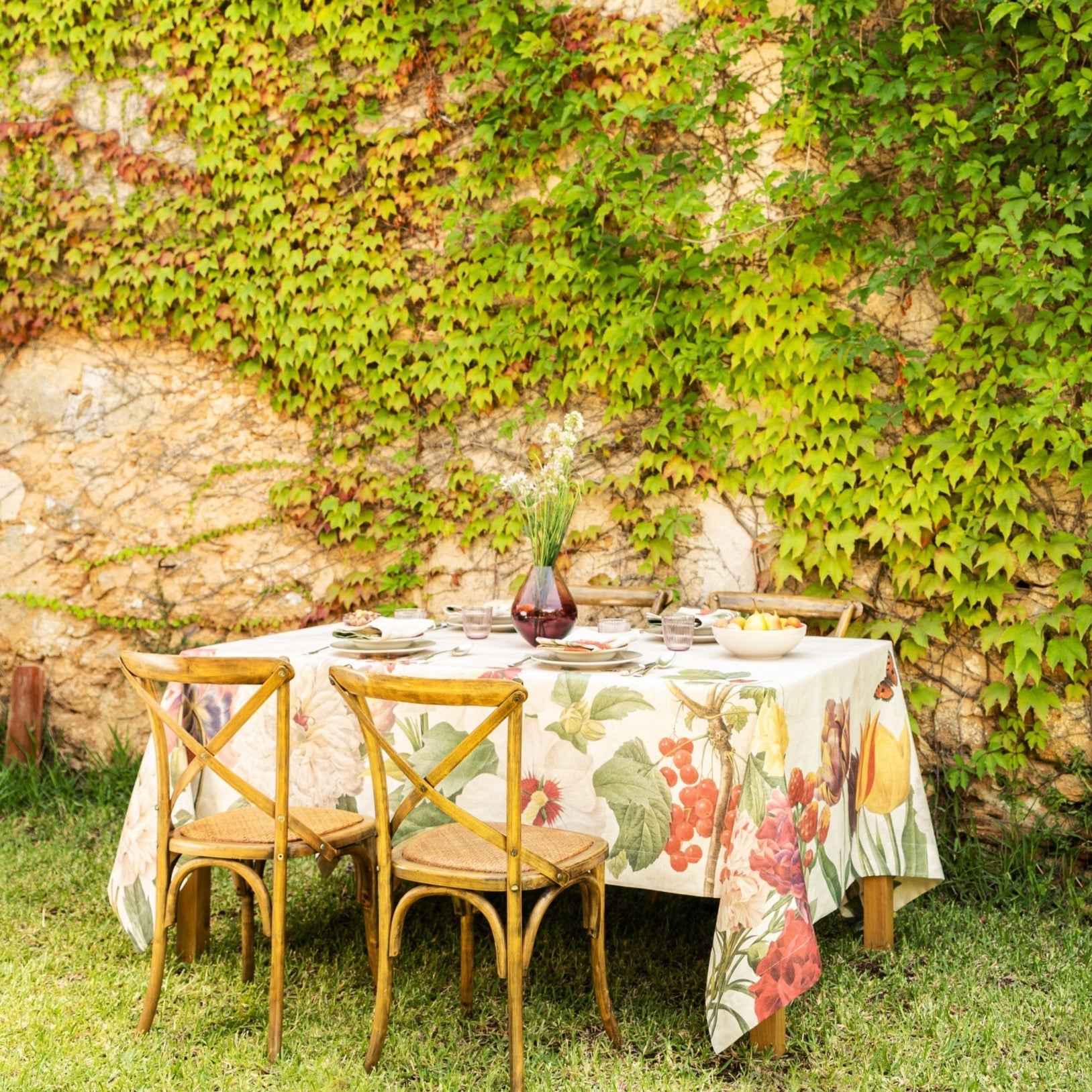 Linen Tablecloth «Garden Eden» 100% Made in Italy - The Napking