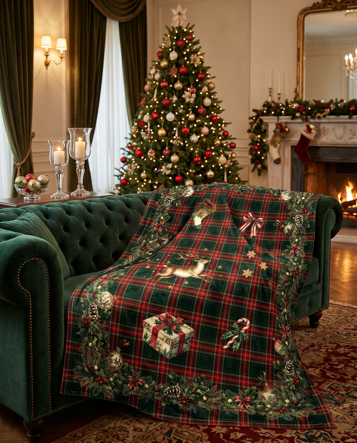 Merry Moments Velvet Throw Blanket, The Napking home textile