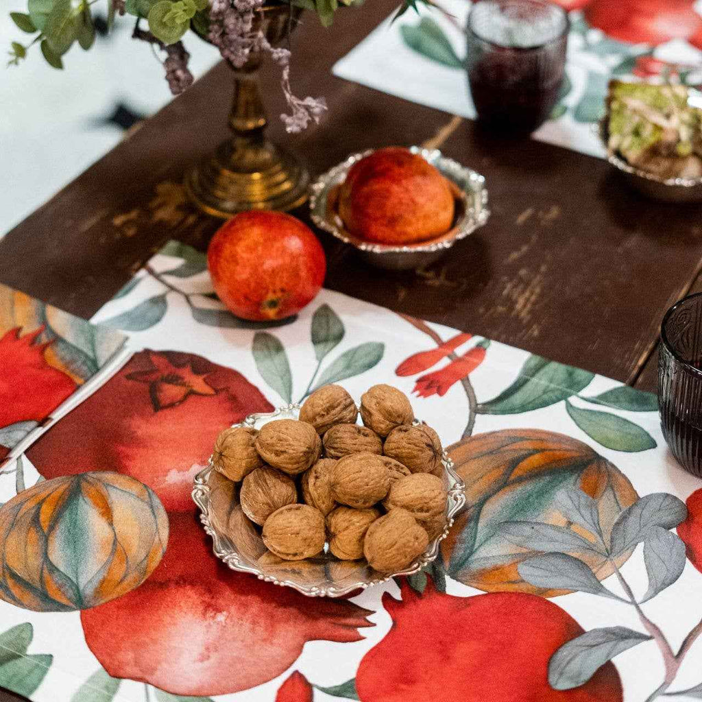 Set of 4 Placemats «Grenade» Cotton Satin 100% Made in Italy