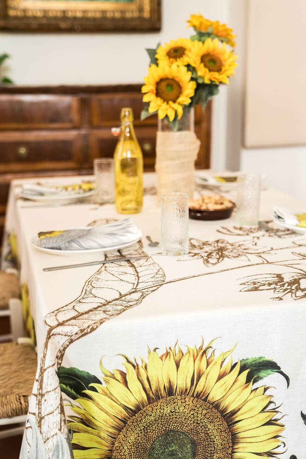 Tablecloths «Helianthus» 100% Made in Italy