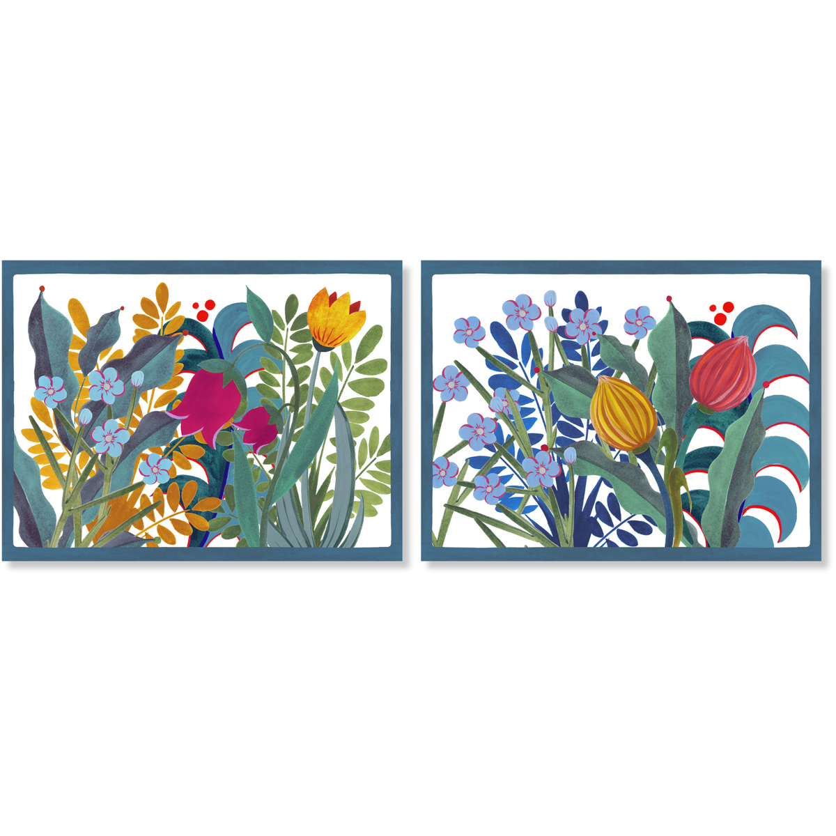 Lot de 2 sets de table rectangulaires en hardboard Jardin Magique, 100% Made in Italy