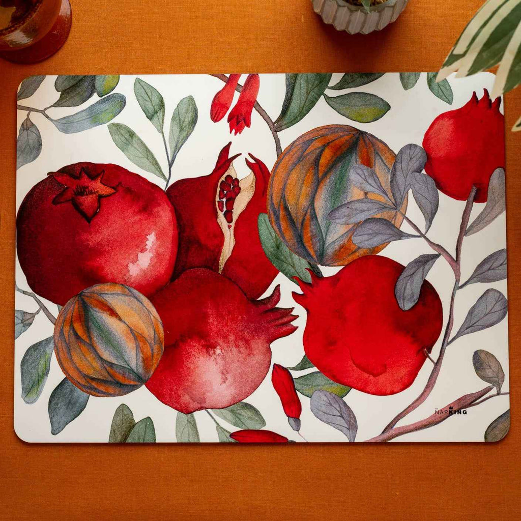 Set of 2 rectangular hardboard placemats «Grenade», 100% Made in Italy