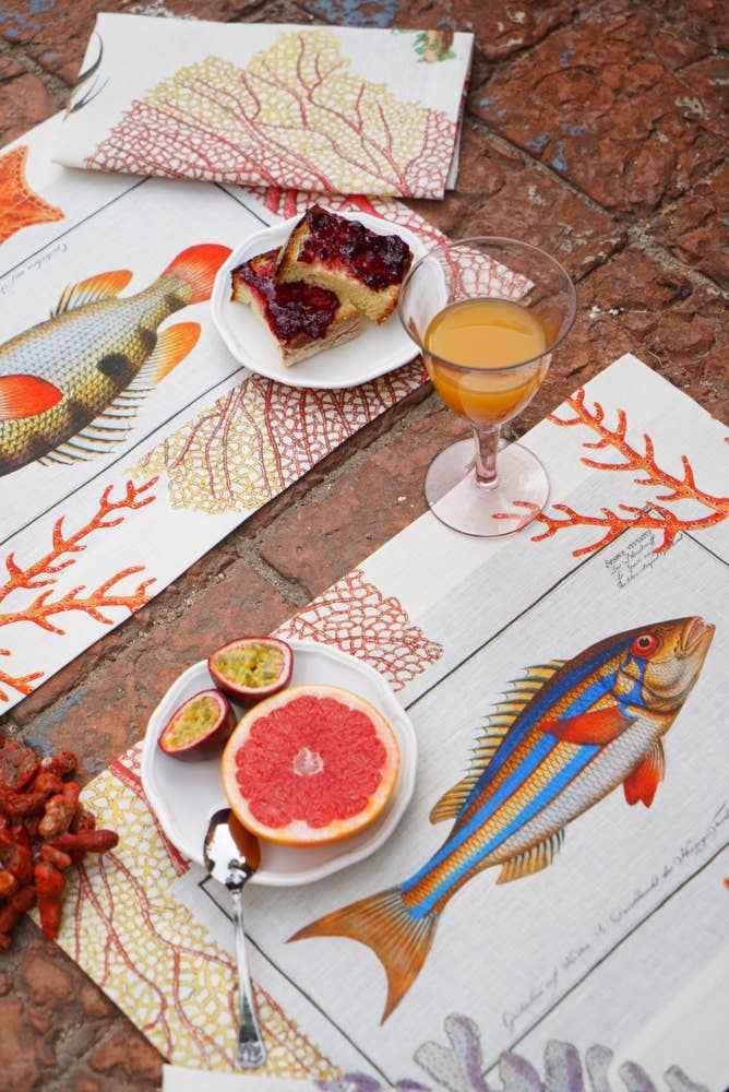 Set of 4 Placemats «Coral Bay» Linen 100% Made in Italy