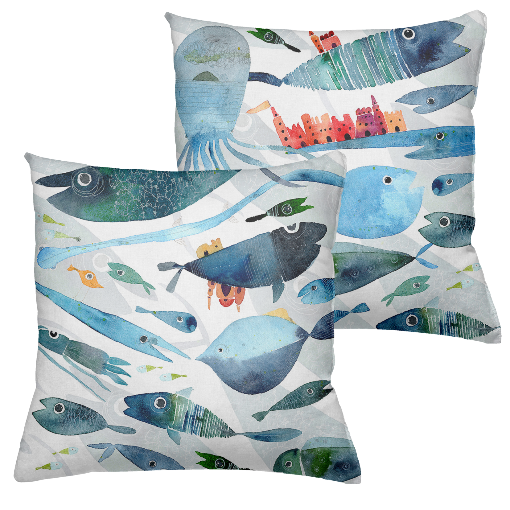 Cushion «Oltremare», 100% Made in Italy - The Napking