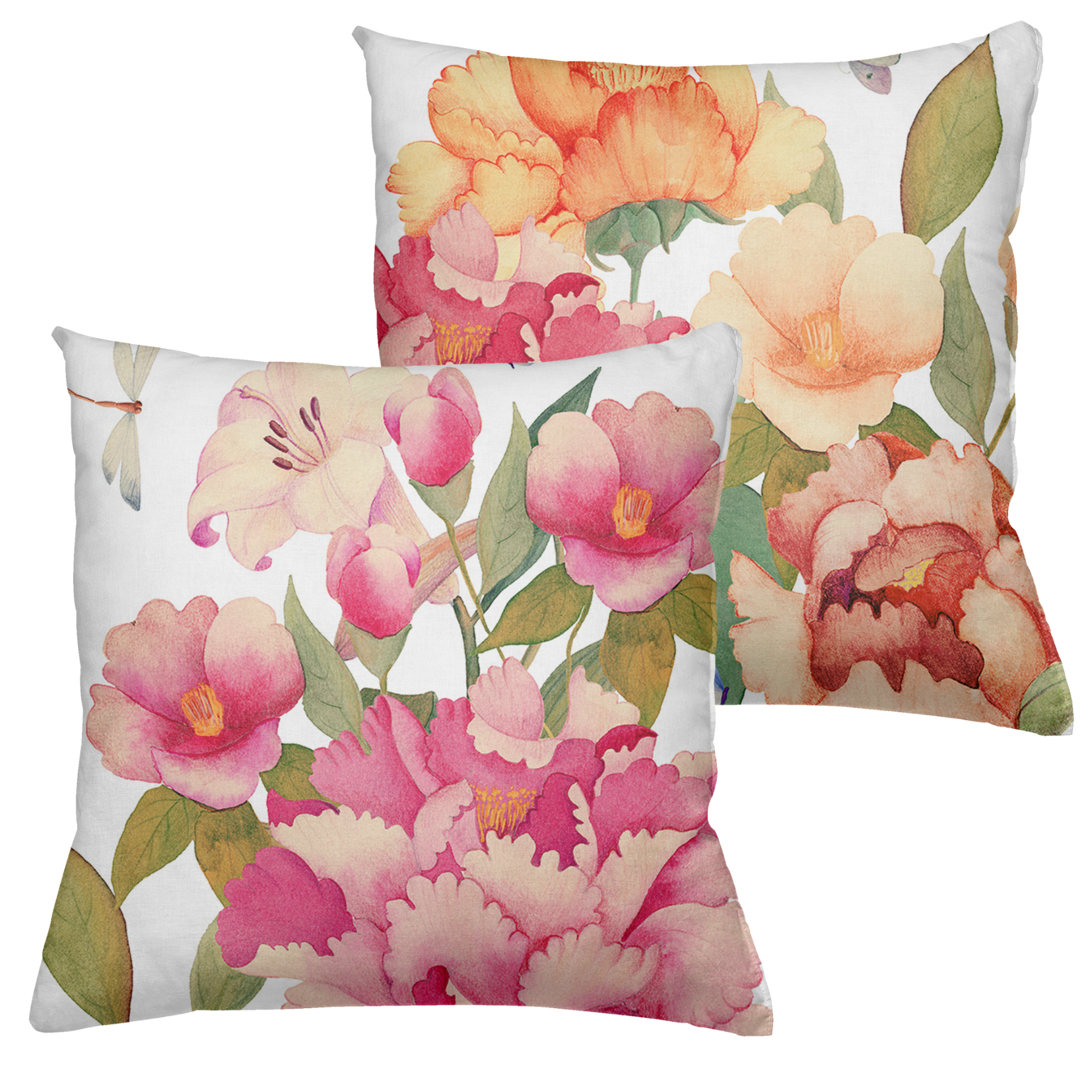 Cushion «Peony», 100% Made in Italy - The Napking
