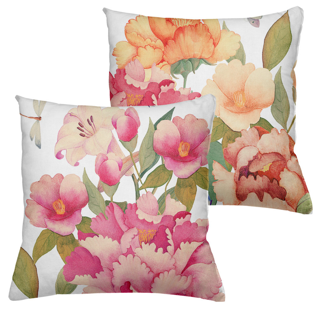 Cushion «Peony», 100% Made in Italy - The Napking