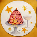 Set of 2 Xmas Party hardboard placemats round - The Napking
