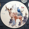 Buck round hardboard and cork placemats with woodland print