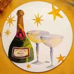 Set of 2 Xmas Party hardboard placemats round - The Napking