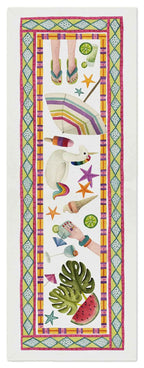Chemin de table en satin de coton «Summer Party» 100% Made in Italy | The Napking