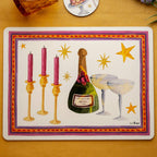Set of 2 rectangular hardboard manteles individuales «Xmas Party», 100% Made in Italy - The Napking