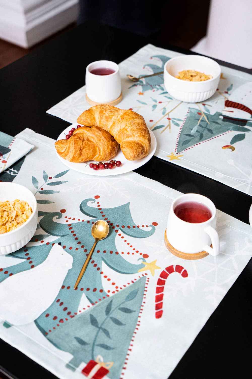 Set of 4 Placemats «Orsi» Cotton Satin 100% Made in Italy