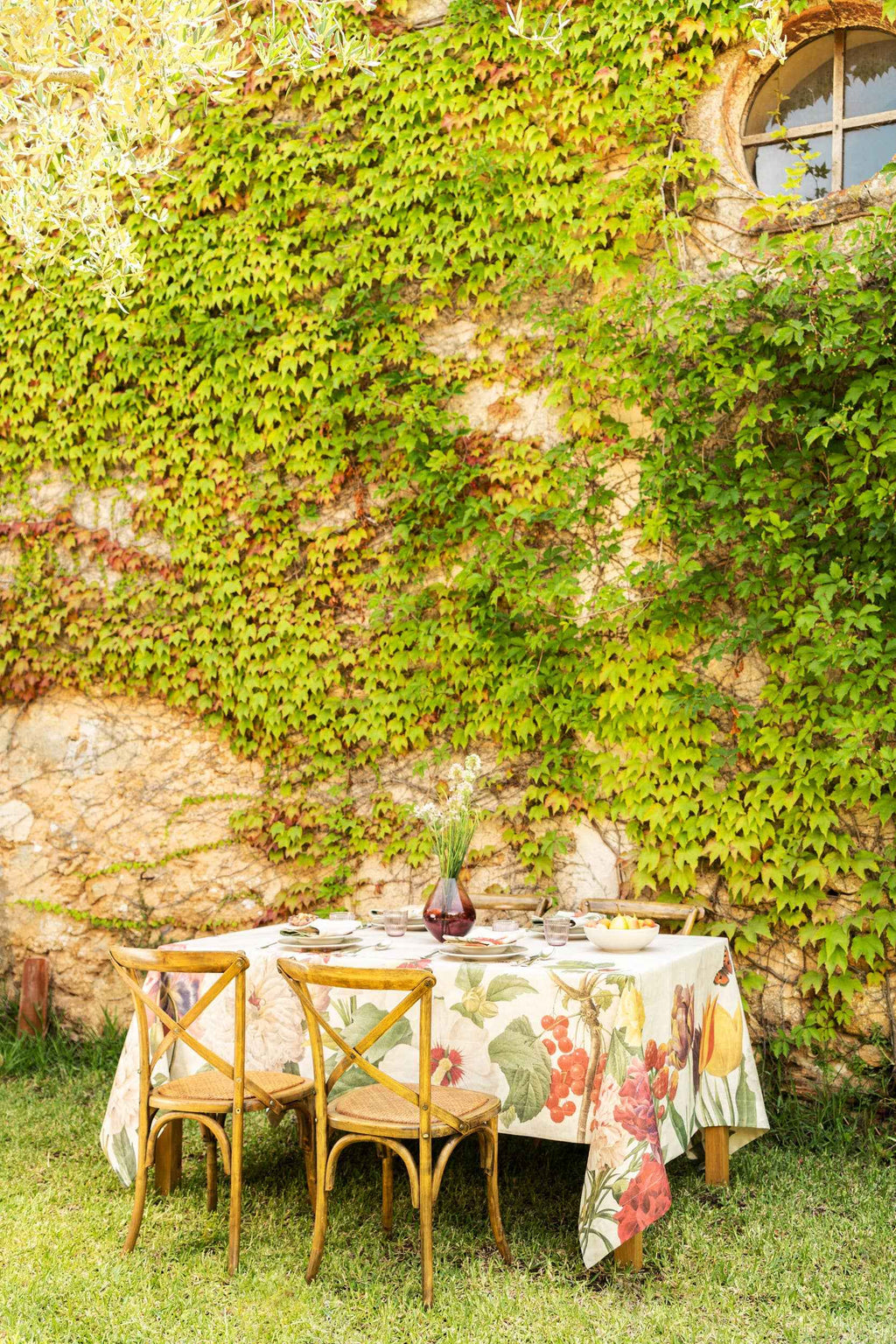 Linen Tablecloth «Garden Eden» 100% Made in Italy
