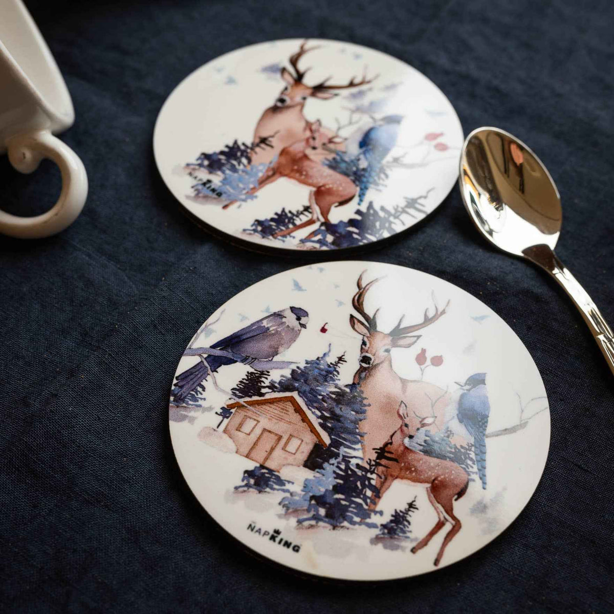 Set de 2 dessous de verre Buck bois et liège - 100% Made in Italy | The Napking
