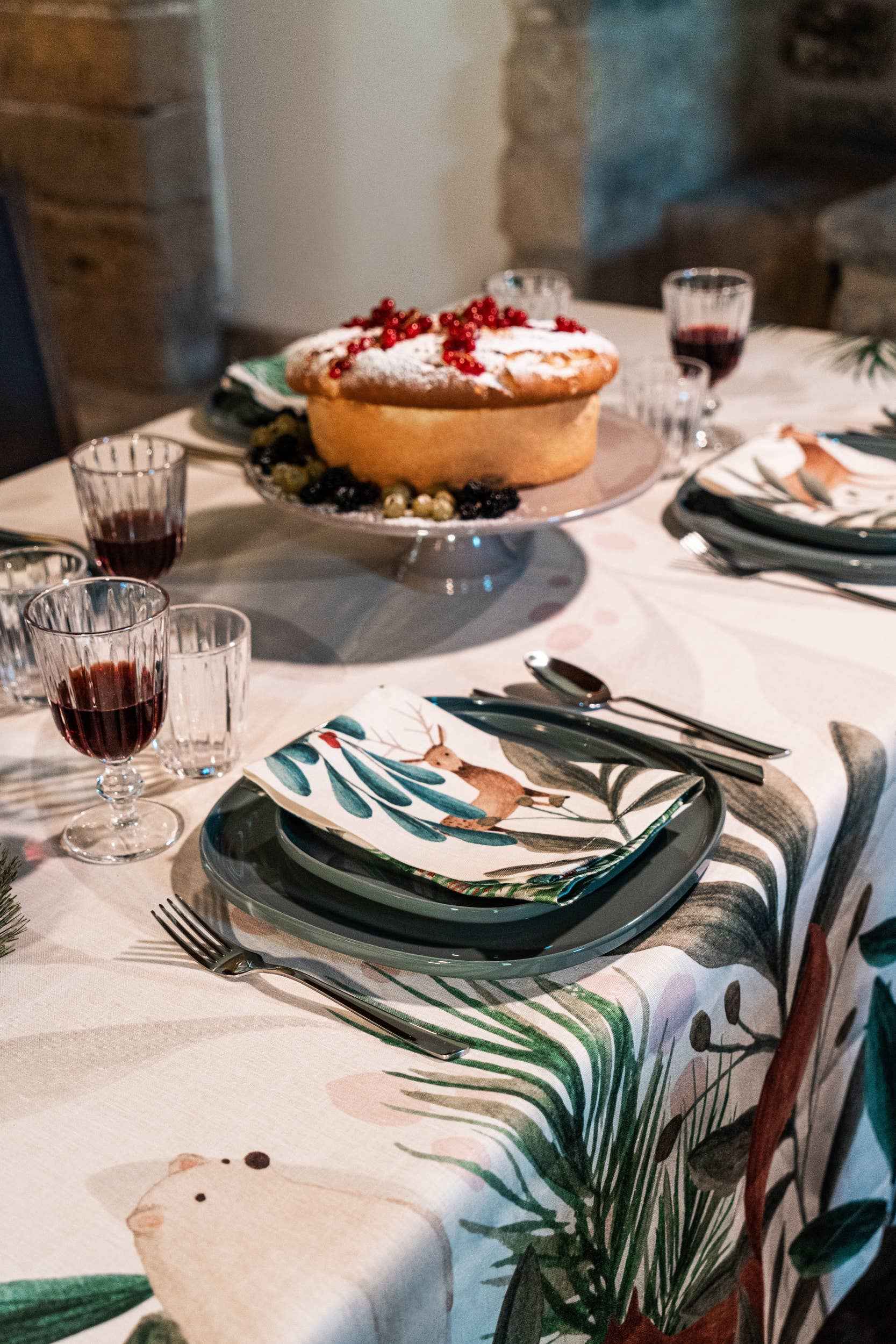 Set of 4 Napkins Rudolph 100% Made in Italy - The Napking