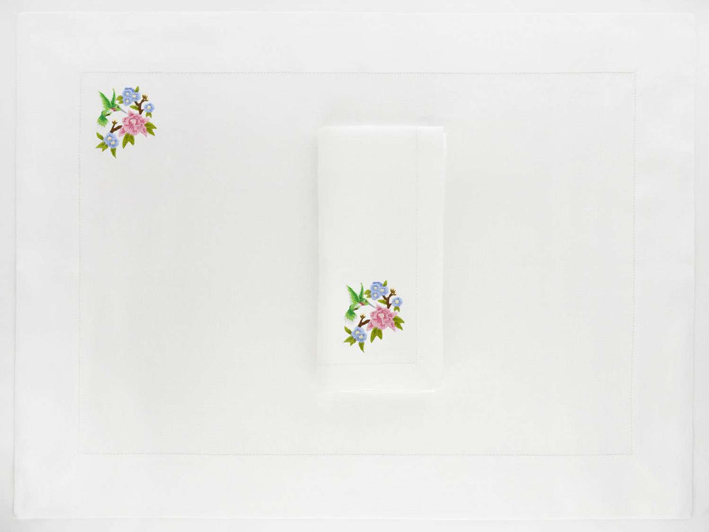 Set of 4 Napkins «Colibri» 100% Made in Italy - The Napking