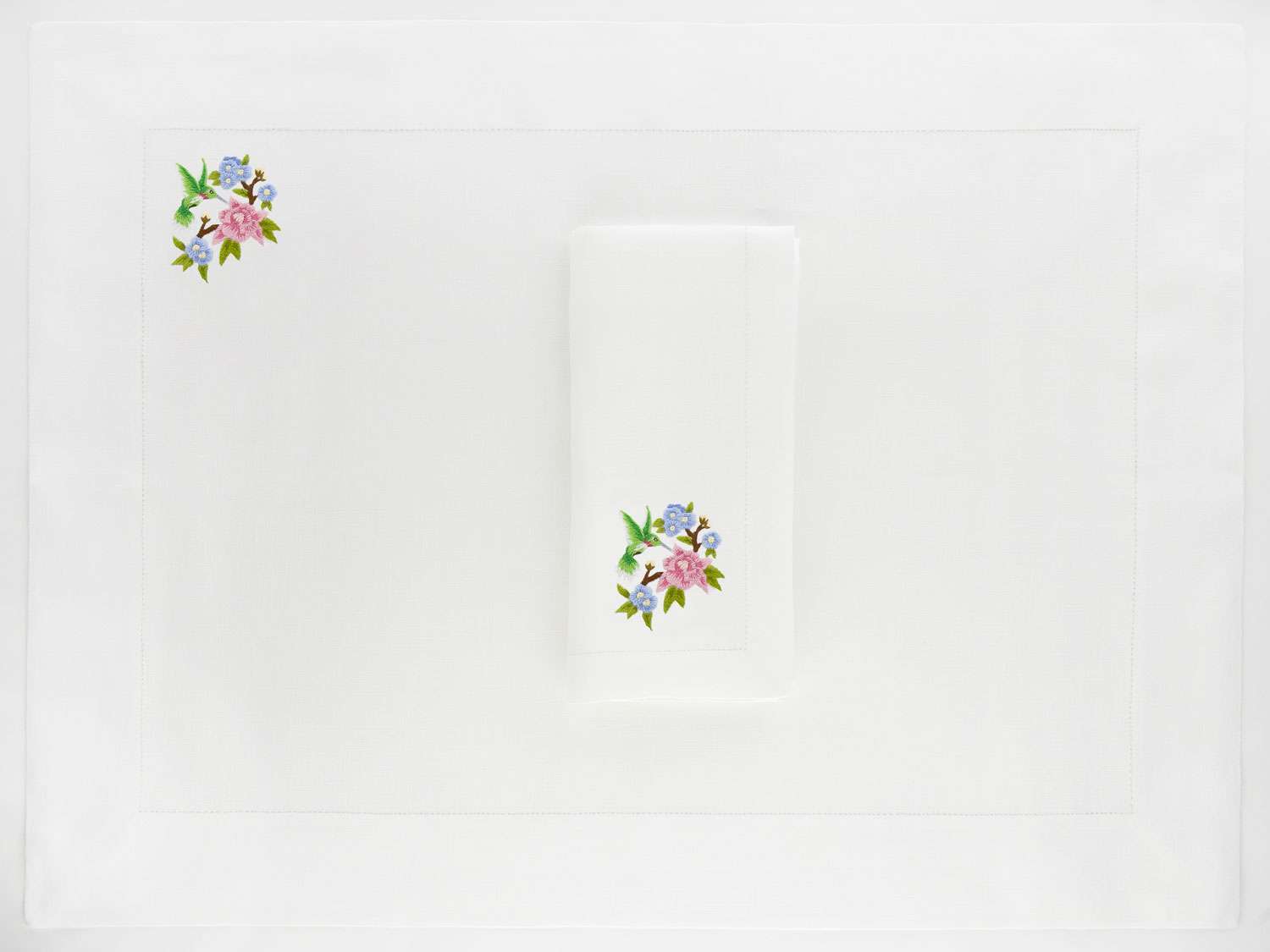 Set of 4 Napkins «Colibri» 100% Made in Italy - The Napking