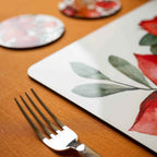 Grenade rectangular hardboard and cork placemats with pomegranate print, view 6