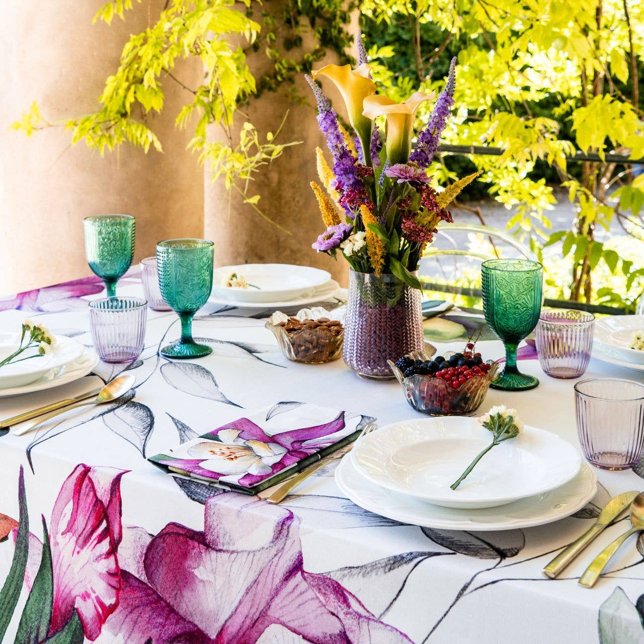 Satin Tablecloths «Iris» 100% Made in Italy - The Napking